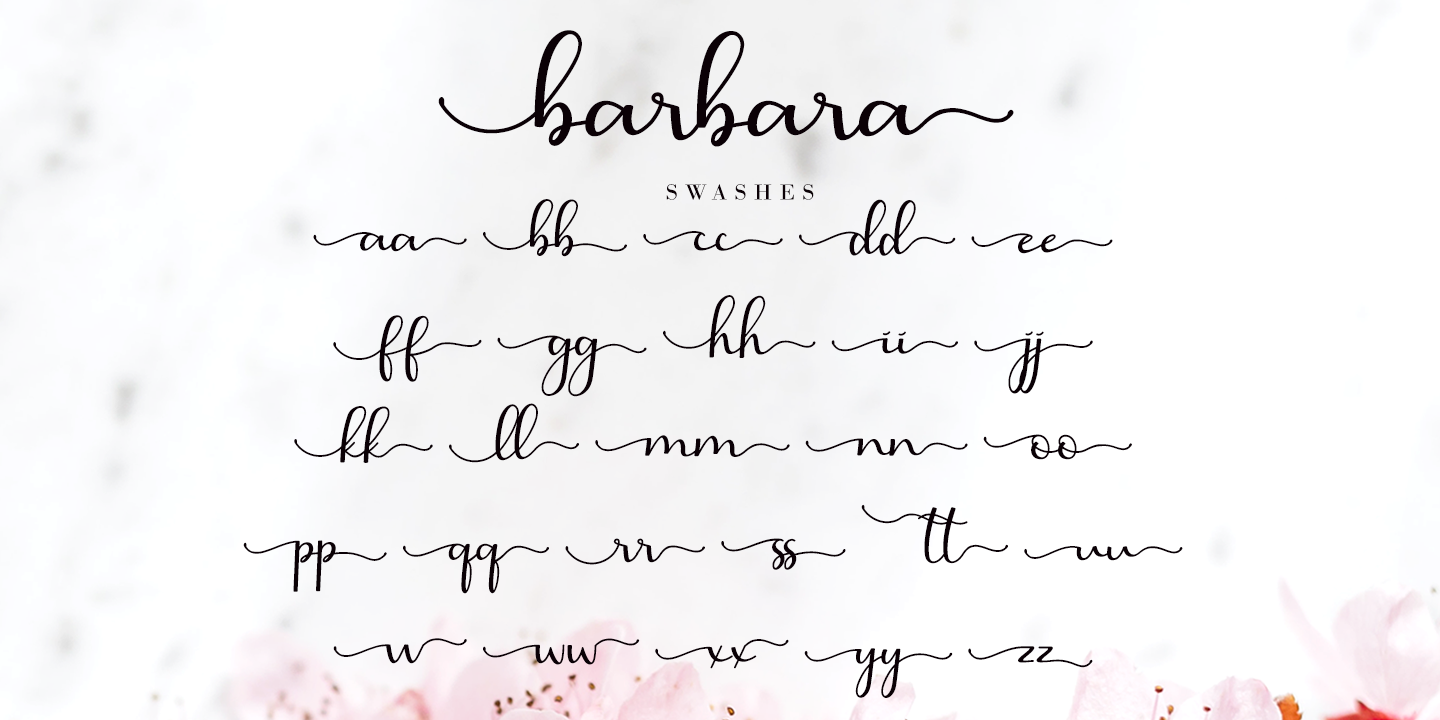 Przykład czcionki Barbara Calligraphy Italic